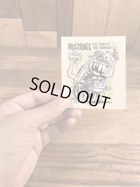 ビッグダディーエドロスのマスタングモンスターの60年代ビンテージ水張りステッカー