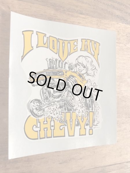 ビッグダディーエドロスのアイラブマイシボレーの60年代ビンテージ水張りステッカー