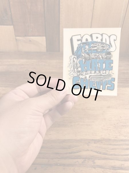 Ed “Big Daddy” RothのFords Hate Chevysの60’sヴィンテージウォータースライドデカール