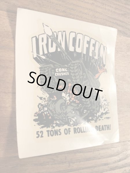 ビッグダディーエドロスのアイアンコフィンの60年代ビンテージ水張りステッカー