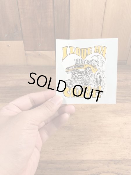 ビッグダディーエドロスのアイラブマイシボレーの60年代ビンテージ水張りステッカー