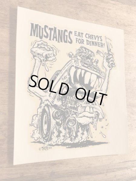 ビッグダディーエドロスのマスタングモンスターの60年代ビンテージ水張りステッカー