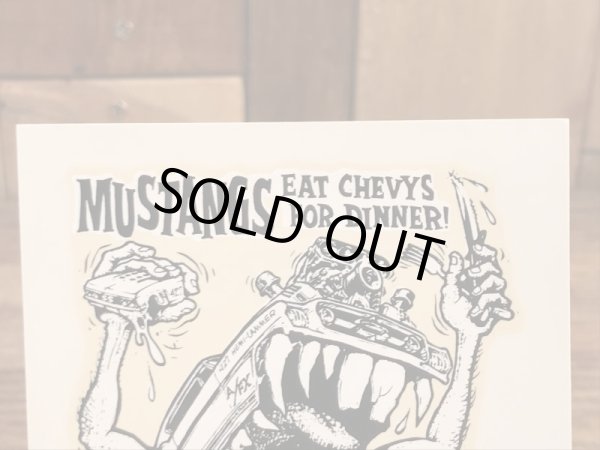 ビッグダディーエドロスのマスタングモンスターの60年代ビンテージ水張りステッカー