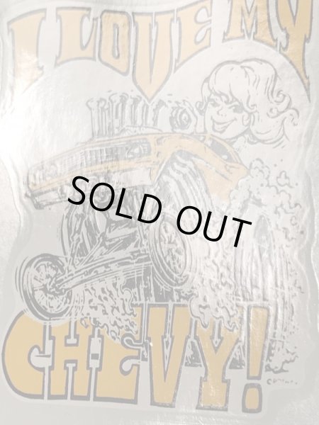 ビッグダディーエドロスのアイラブマイシボレーの60年代ビンテージ水張りステッカー