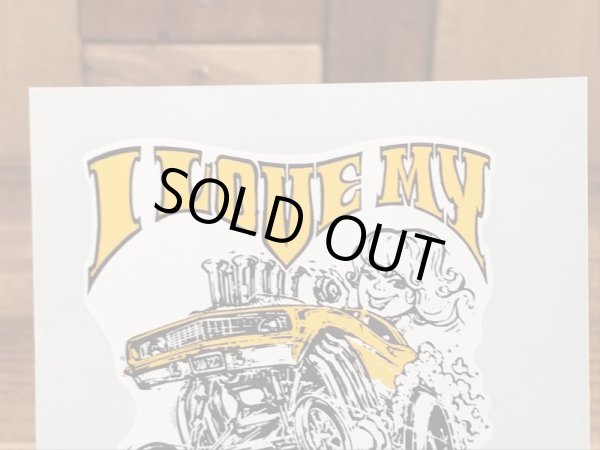 ビッグダディーエドロスのアイラブマイシボレーの60年代ビンテージ水張りステッカー