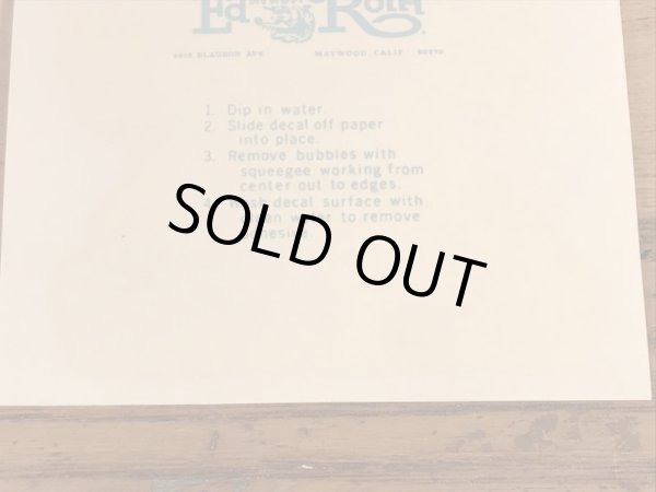 ビッグダディーエドロスのドラッグレーサーズの60年代ビンテージ水張りステッカー