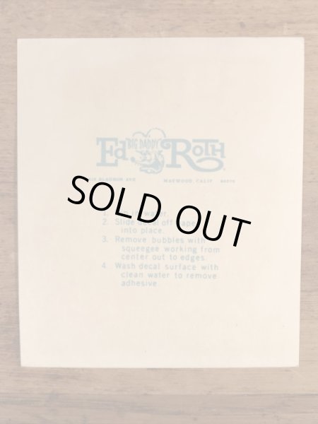 Ed “Big Daddy” Rothの396 Super Sportの60’sヴィンテージウォータースライドデカール