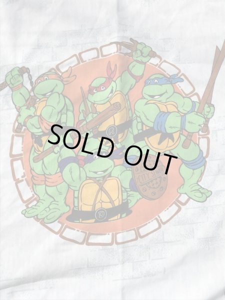 ミュータントニンジャタートルズのツインサイズの90年代ビンテージフラットシーツ