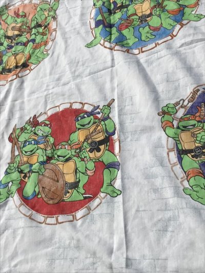 画像1: Teenage Mutant Ninja Turtles Twin Flat Sheet　タートルズ　ビンテージ　フラットシーツ　ツインサイズ　90年代