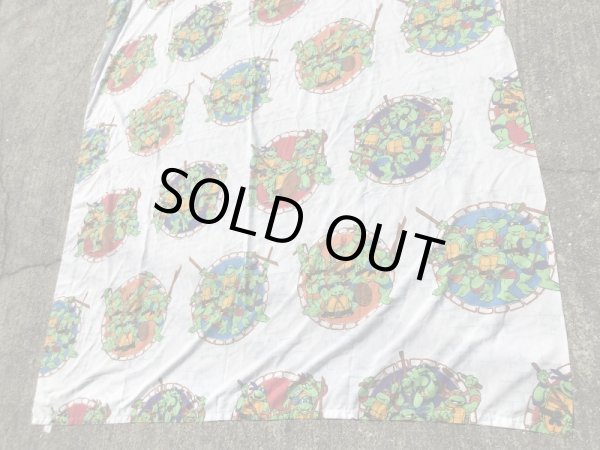 ミュータントニンジャタートルズのツインサイズの90’sヴィンテージフラットシーツ