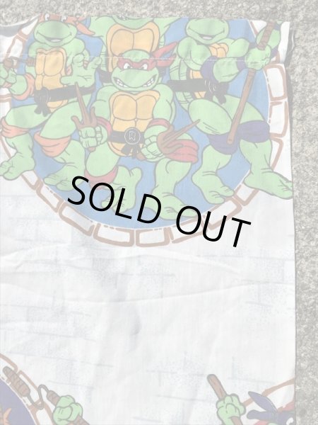 ミュータントニンジャタートルズのツインサイズの90年代ビンテージフラットシーツ