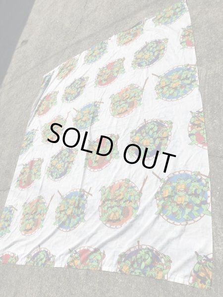 ミュータントニンジャタートルズのツインサイズの90年代ビンテージフラットシーツ