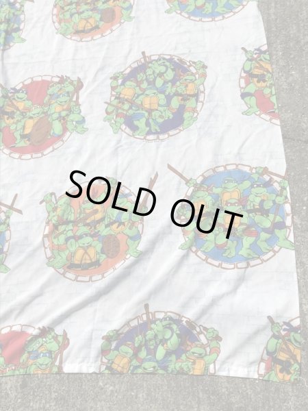 ミュータントニンジャタートルズのツインサイズの90’sヴィンテージフラットシーツ