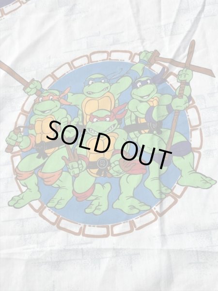 ミュータントニンジャタートルズのツインサイズの90年代ビンテージフラットシーツ