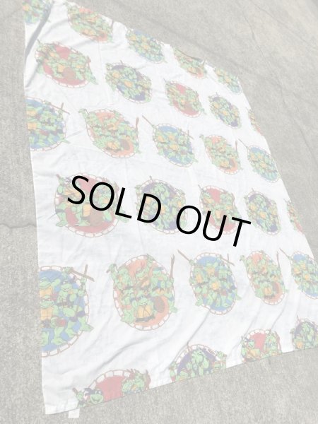 ミュータントニンジャタートルズのツインサイズの90’sヴィンテージフラットシーツ