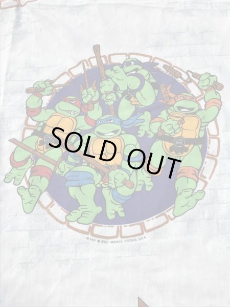 ミュータントニンジャタートルズのツインサイズの90’sヴィンテージフラットシーツ