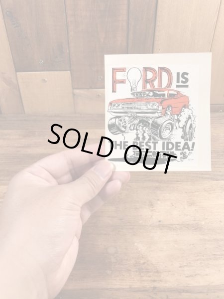 ビッグダディーエドロスのフォードの60年代ビンテージ水張りステッカー