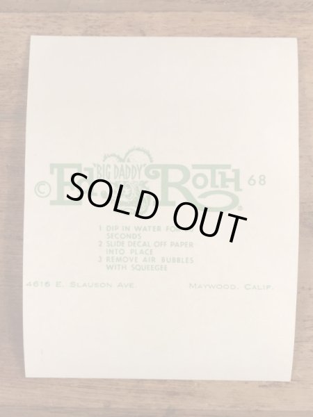 Ed “Big Daddy” RothのCamaro Z 28の60’sヴィンテージウォータースライドデカール