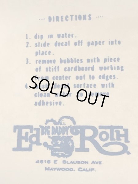 エド“ビッグダディ”ロスのMedics Ruleの60’sヴィンテージウォータースライドデカール