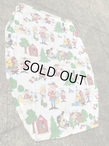 カートゥーンキャラクターのDudley Do Rightの70’sヴィンテージBoxシーツ