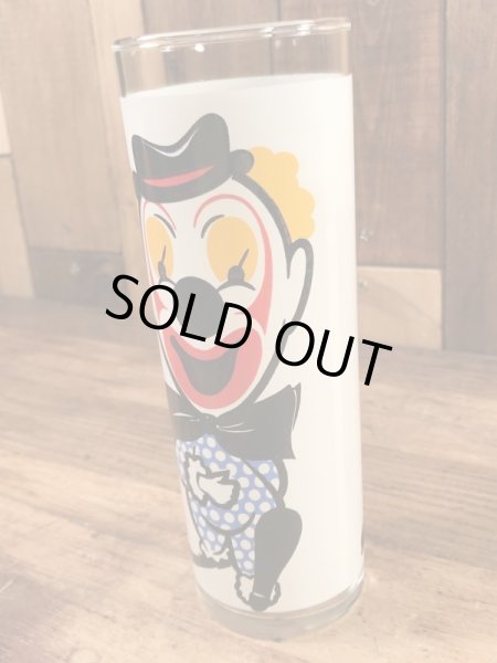 表と裏で2フェイスのピエロの70’sヴィンテージグラスタンブラー