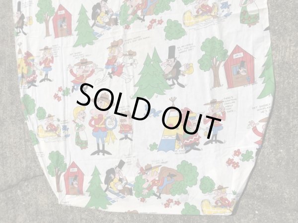 カートゥーンキャラクターのDudley Do Rightの70’sヴィンテージBoxシーツ