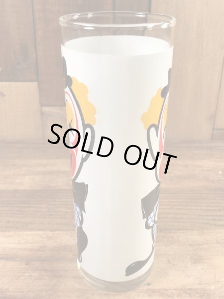 表と裏で2フェイスのピエロの70’sヴィンテージグラスタンブラー