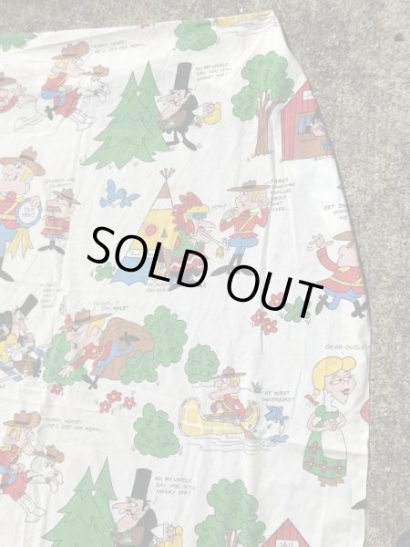 カートゥーンキャラクターのDudley Do Rightの70’sヴィンテージBoxシーツ