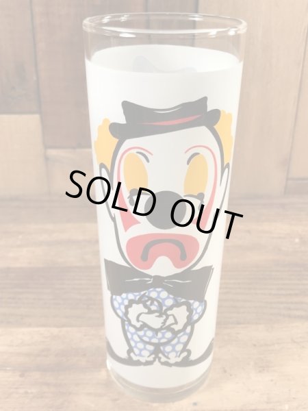 表と裏で2フェイスのピエロの70’sヴィンテージグラスタンブラー