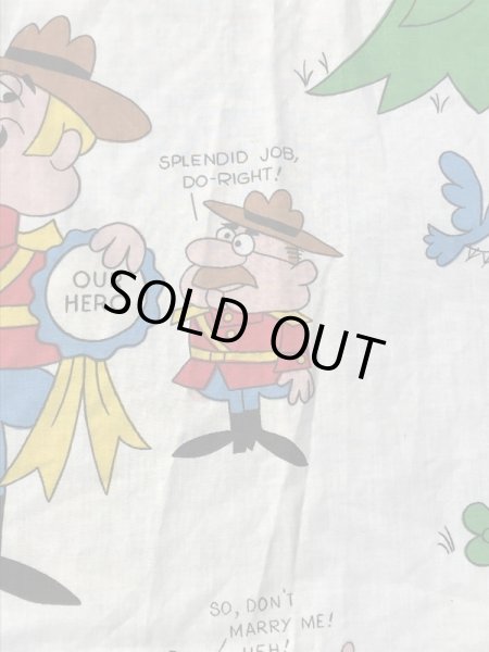 カートゥーンキャラクターのDudley Do Rightの70’sヴィンテージBoxシーツ