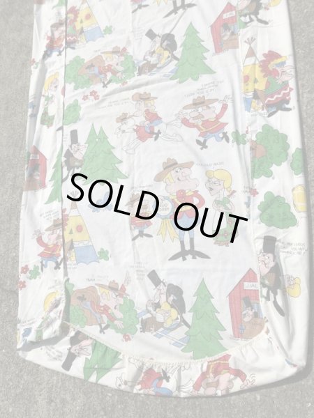 カートゥーンキャラクターのダドリードゥーライトの70年代ビンテージボックスシーツ