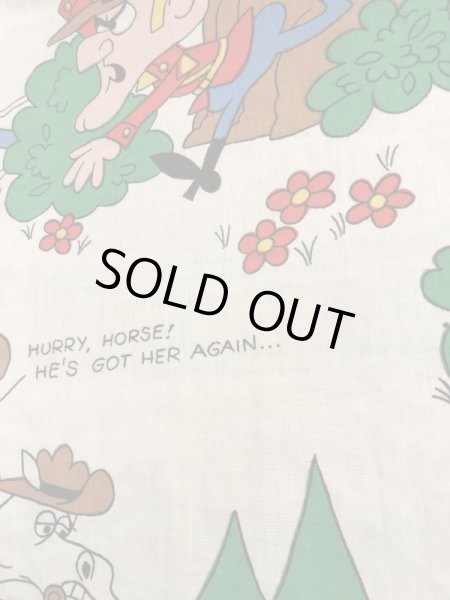 カートゥーンキャラクターのDudley Do Rightの70’sヴィンテージBoxシーツ