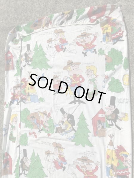 カートゥーンキャラクターのDudley Do Rightの70’sヴィンテージBoxシーツ