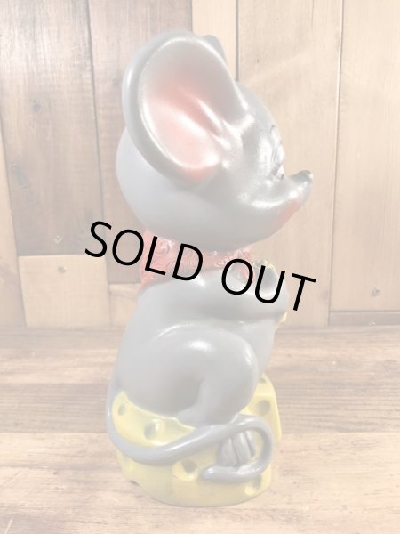 ラスベリー社製のネズミの70年代ビンテージ貯金箱フィギュア