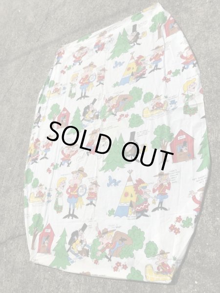 カートゥーンキャラクターのダドリードゥーライトの70年代ビンテージボックスシーツ