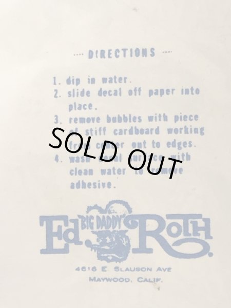 ビッグダディーエドロスのモンスターの60年代ビンテージ水張りステッカー