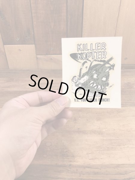 ビッグダディーエドロスのキラーコプターの60年代ビンテージ水張りステッカー