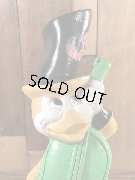 New York Vinyl Prod社製のウッドベースの弾くアヒルの70年代ビンテージ貯金箱フィギュア