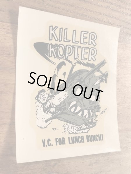 ビッグダディーエドロスのキラーコプターの60年代ビンテージ水張りステッカー