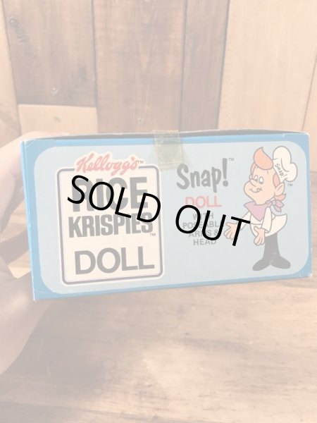 ケロッグのアドバタイジングキャラクター「スナップクラックルポップ」の70年代ビンテージ箱付きドールセット