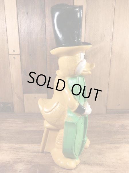 New York Vinyl Prod社製のウッドベースの弾くアヒルの70年代ビンテージ貯金箱フィギュア