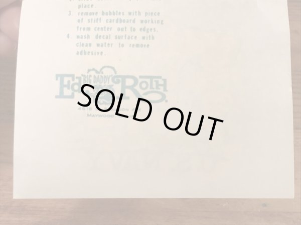 ビッグダディーエドロスのモンスターの60年代ビンテージ水張りステッカー