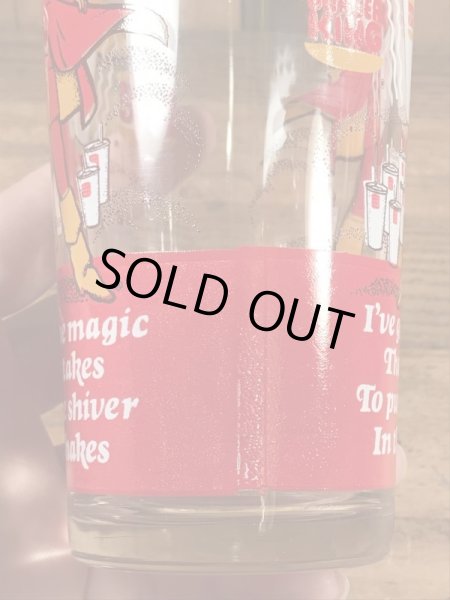 Burger Kingの王様とメッセージが書かれた70’sヴィンテージガラスコップ