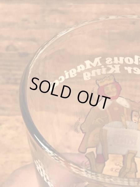 Burger Kingの王様とメッセージが書かれた70’sヴィンテージガラスコップ