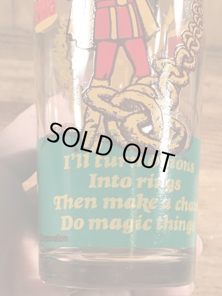 Burger Kingの王様とメッセージが書かれた70’sヴィンテージガラスコップ