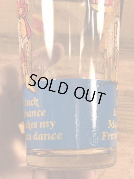 Burger Kingの王様とメッセージが書かれた70’sヴィンテージガラスコップ