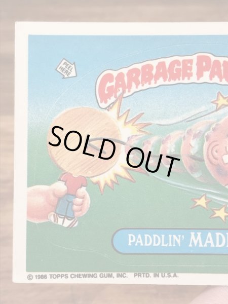 トップス社製のガーベッジペイルキッズの80年代ビンテージステッカーカード