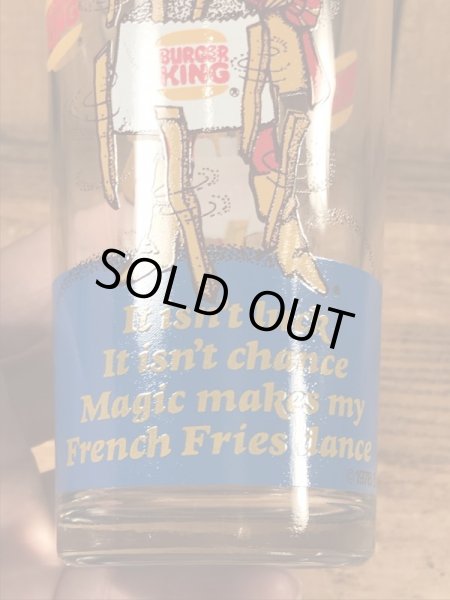 Burger Kingの王様とメッセージが書かれた70’sヴィンテージガラスコップ