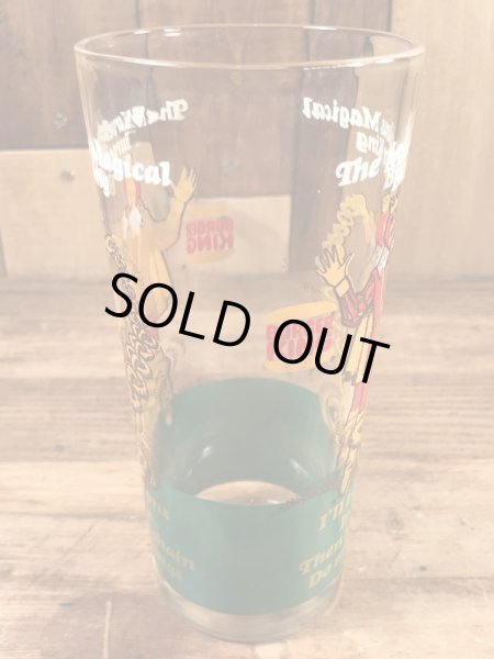 Burger Kingの王様とメッセージが書かれた70’sヴィンテージガラスコップ