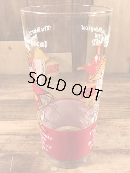 Burger Kingの王様とメッセージが書かれた70’sヴィンテージガラスコップ